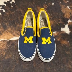 Blue and Yellow Slip-On Sneakers